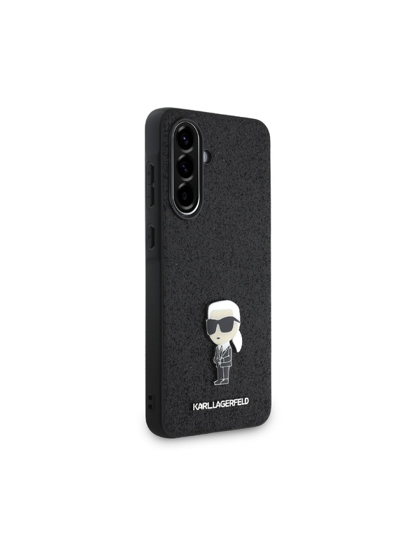 Karl Lagerfeld Karl Lagerfeld Fixed Glitter Metal Ikonik Zadnji pokrov za Samsung Galaxy A56 Black