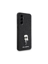 Karl Lagerfeld Karl Lagerfeld Fixed Glitter Metal Ikonik Zadnji pokrov za Samsung Galaxy A56 Black