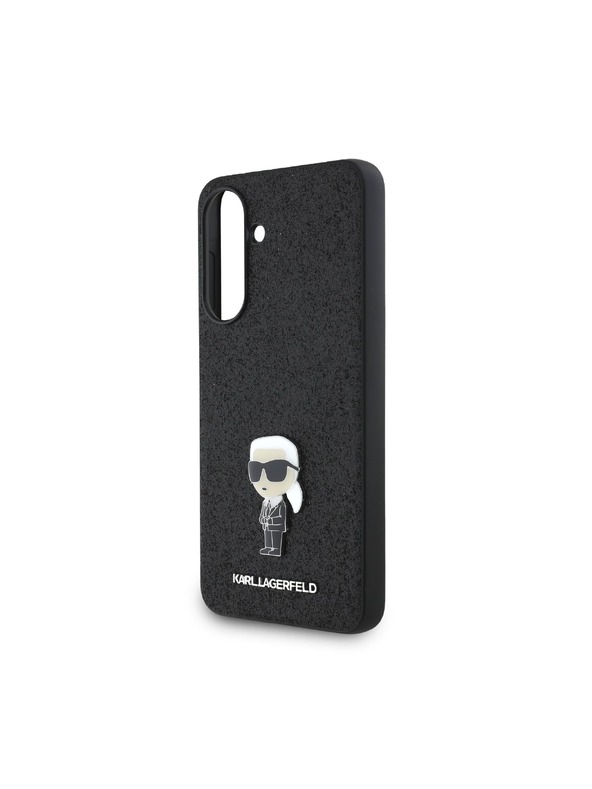 Karl Lagerfeld Karl Lagerfeld Fixed Glitter Metal Ikonik Zadnji pokrov za Samsung Galaxy A56 Black