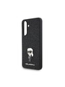 Karl Lagerfeld Karl Lagerfeld Fixed Glitter Metal Ikonik Zadnji pokrov za Samsung Galaxy A56 Black