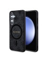 Guess Guess PU Leather 4G Colored Ring MagSafe Zadnji pokrov za Samsung Galaxy S24 Black