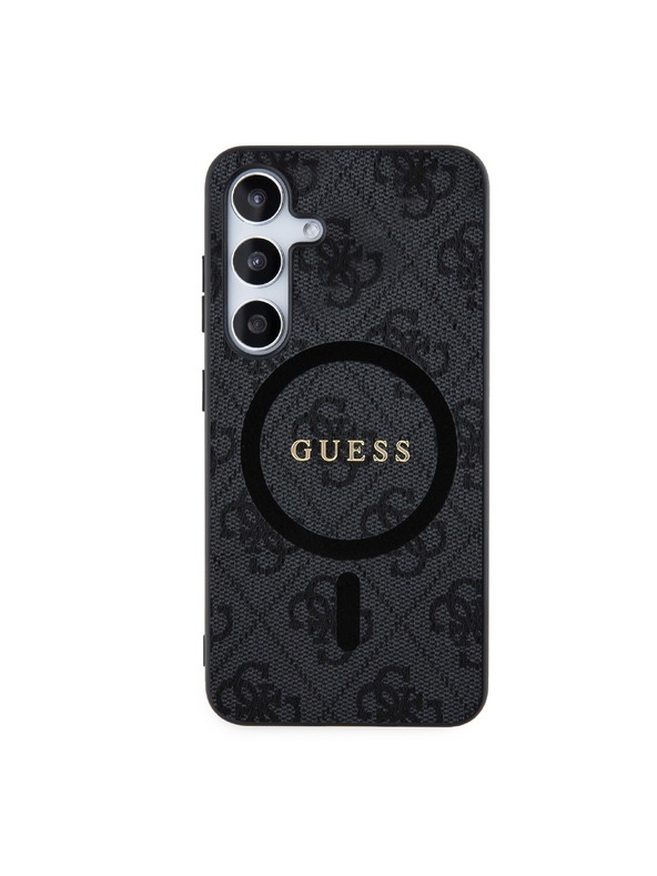 Guess Guess PU Leather 4G Colored Ring MagSafe Zadnji pokrov za Samsung Galaxy S24 Black