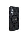 Guess Guess PU Leather 4G Colored Ring MagSafe Zadnji pokrov za Samsung Galaxy S24 Black