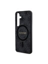 Guess Guess PU Leather 4G Colored Ring MagSafe Zadnji pokrov za Samsung Galaxy S24 Black