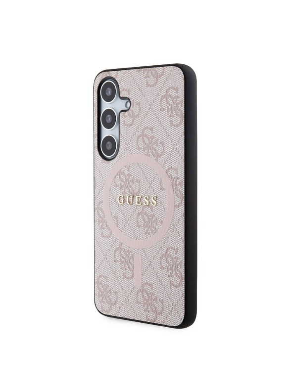 Guess Guess PU Leather 4G Colored Ring MagSafe Zadnji pokrov za Samsung Galaxy S24 Pink