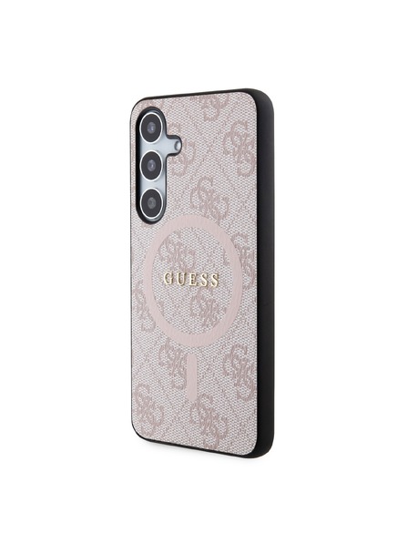 Guess Guess PU Leather 4G Colored Ring MagSafe Zadnji pokrov za Samsung Galaxy S24 Pink