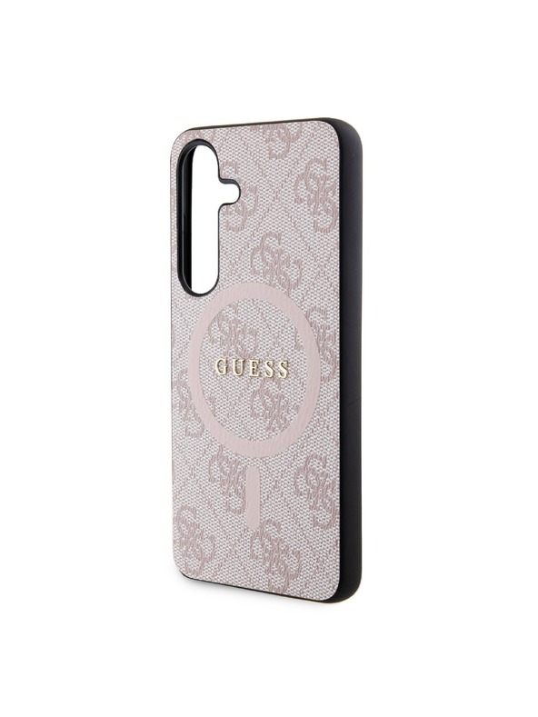 Guess Guess PU Leather 4G Colored Ring MagSafe Zadnji pokrov za Samsung Galaxy S24 Pink