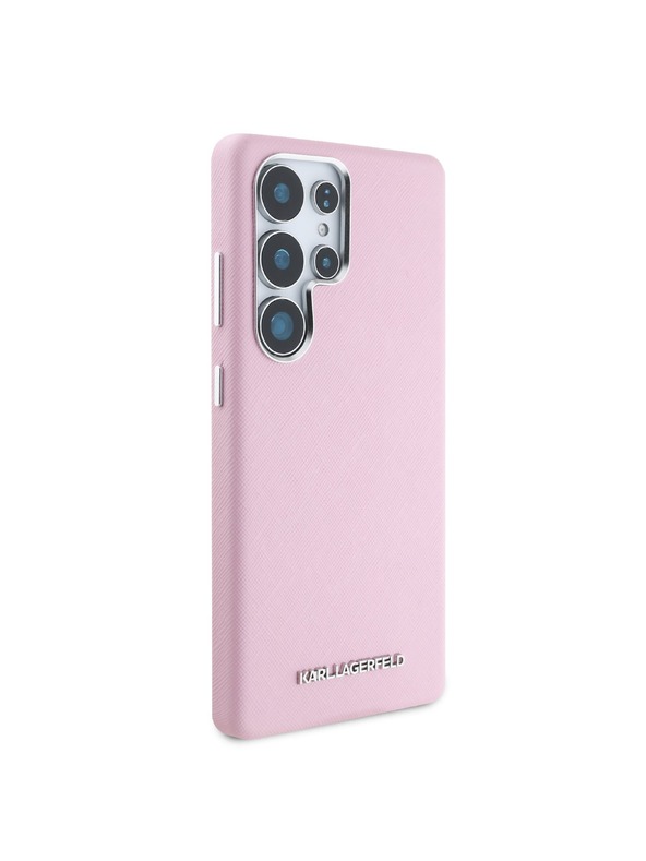 Karl Lagerfeld Karl Lagerfeld PU Saffiano Metal Logo and Frame Zadnji pokrov za Samsung Galaxy S25 Ultra Pink