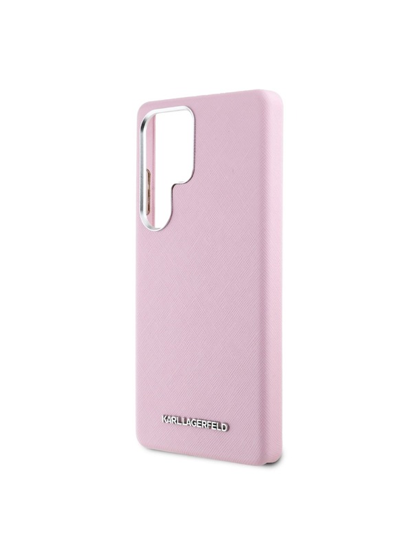 Karl Lagerfeld Karl Lagerfeld PU Saffiano Metal Logo and Frame Zadnji pokrov za Samsung Galaxy S25 Ultra Pink