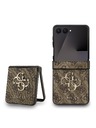 Guess Guess PU 4G Metal Logo Zadnji pokrov za Samsung Galaxy Z Flip 7 Brown