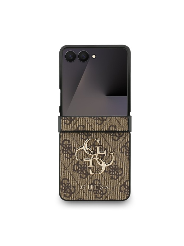 Guess Guess PU 4G Metal Logo Zadnji pokrov za Samsung Galaxy Z Flip 7 Brown