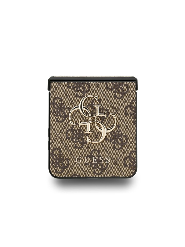 Guess Guess PU 4G Metal Logo Zadnji pokrov za Samsung Galaxy Z Flip 7 Brown