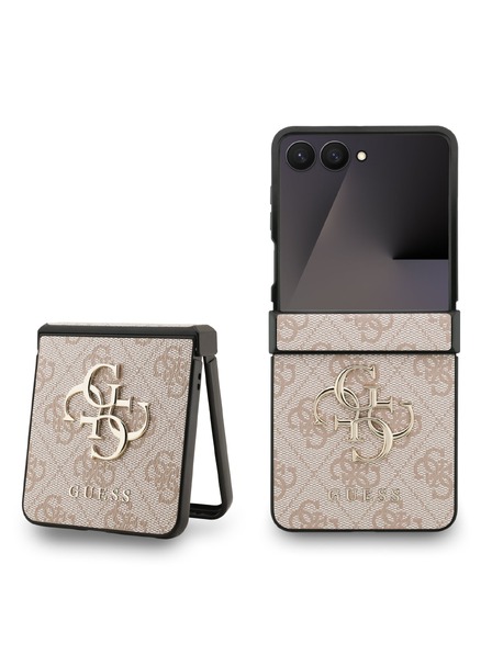 Guess Guess PU 4G Metal Logo Zadnji pokrov za Samsung Galaxy Z Flip 7 Pink