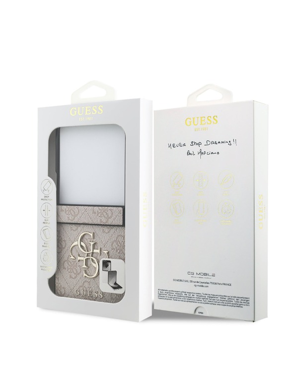 Guess Guess PU 4G Metal Logo Zadnji pokrov za Samsung Galaxy Z Flip 7 Pink