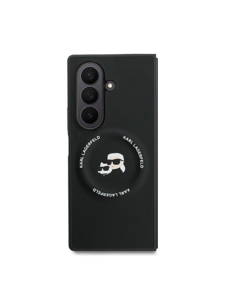 Karl Lagerfeld Karl Lagerfeld PU Karl and Choupette Heads Magnetic Zadnji pokrov za Samsung Galaxy Z Fold 7 Black