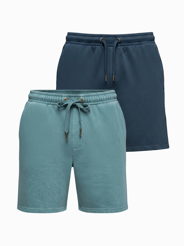 Ombre Clothing Komplet dveh moških trenirk v sproščenem kroju - temno modra/tirkizna V1 Z126 Ombre Clothing