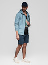 Ombre Clothing Komplet dveh moških trenirk v sproščenem kroju - temno modra/tirkizna V1 Z126 Ombre Clothing