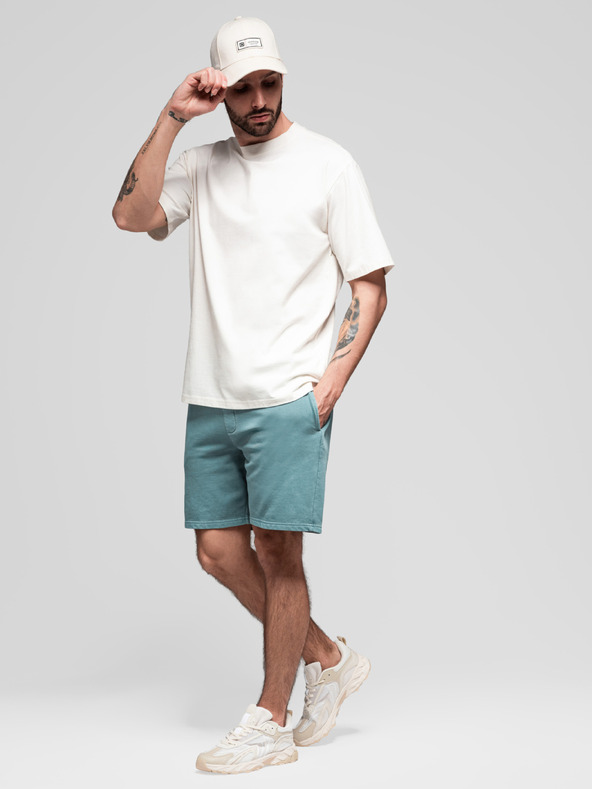 Ombre Clothing Komplet dveh moških trenirk v sproščenem kroju - temno modra/tirkizna V1 Z126 Ombre Clothing