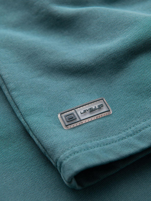 Ombre Clothing Komplet dveh moških trenirk v sproščenem kroju - temno modra/tirkizna V1 Z126 Ombre Clothing