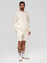 Ombre Clothing Komplet dveh UNISEX kratkih hlač z elastičnim pasom - kremno/svetlo rjava V2 Z129 Ombre Clothing