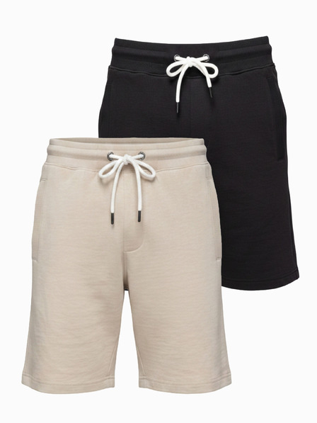 Ombre Clothing Komplet dveh osnovnih moških trenirk - črno-bež V1 Z124 Ombre Clothing