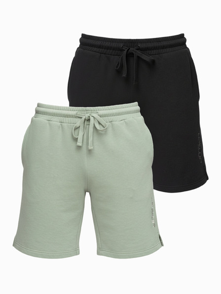 Ombre Clothing Komplet dveh moških trenirk iz frote pletenega materiala regular fit - črna/svetlo zelena V1 Z125 Ombre Clothing