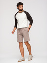 Ombre Clothing Komplet dveh moških trenirk regular fit iz franskoze – bež/svetlo zelena V2 Z125 Ombre Clothing