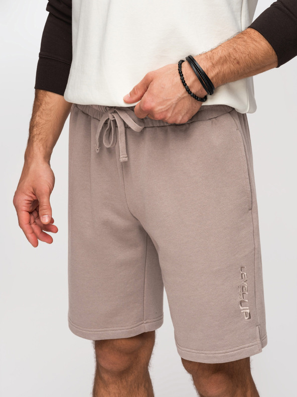 Ombre Clothing Komplet dveh moških trenirk regular fit iz franskoze – bež/svetlo zelena V2 Z125 Ombre Clothing