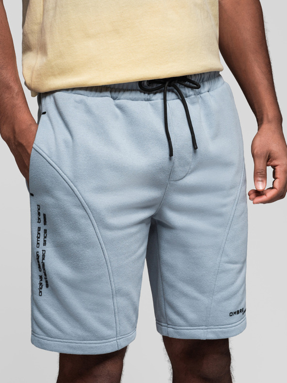 Ombre Clothing Komplet dveh moških trenirk s potiskom - svetlo modra/siva V2 Z127 Ombre Clothing