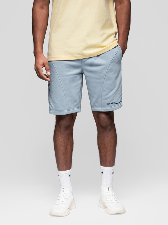 Ombre Clothing Komplet dveh moških trenirk s potiskom - svetlo modra/siva V2 Z127 Ombre Clothing
