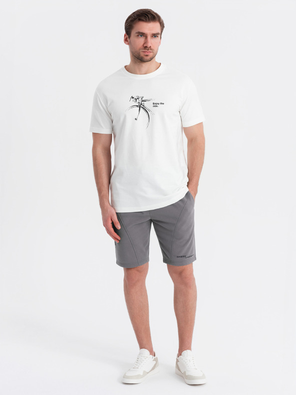 Ombre Clothing Komplet dveh moških trenirk s potiskom - svetlo modra/siva V2 Z127 Ombre Clothing