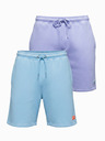 Ombre Clothing Komplet dveh UNISEX kratkih hlač z elastičnim pasom - svetlo modra/svetlo vijolična V2 Z129 Ombre Clothing