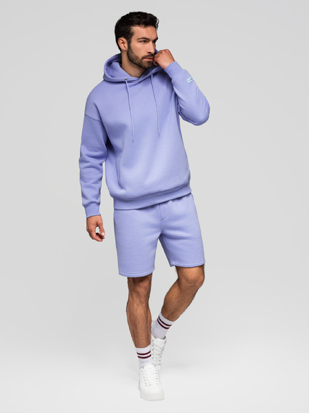 Ombre Clothing Komplet dveh UNISEX kratkih hlač z elastičnim pasom - svetlo modra/svetlo vijolična V2 Z129 Ombre Clothing