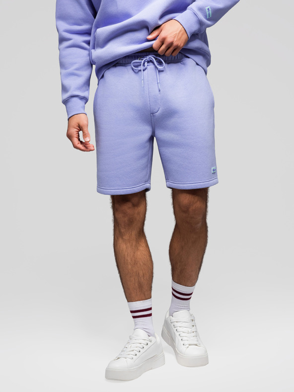 Ombre Clothing Komplet dveh UNISEX kratkih hlač z elastičnim pasom - svetlo modra/svetlo vijolična V2 Z129 Ombre Clothing