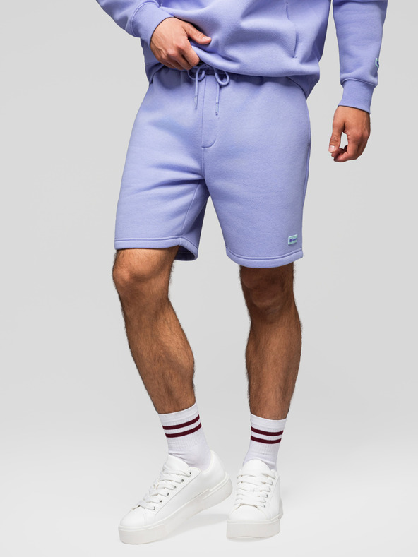 Ombre Clothing Komplet dveh UNISEX kratkih hlač z elastičnim pasom - svetlo modra/svetlo vijolična V2 Z129 Ombre Clothing
