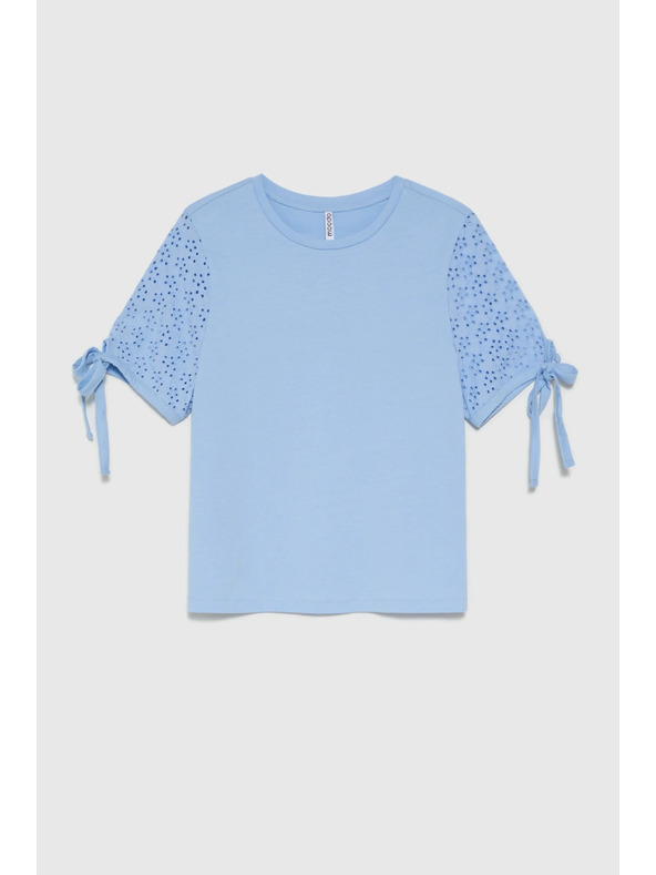 Moodo Bluza z modrimi rokavi svetlo modra Moodo