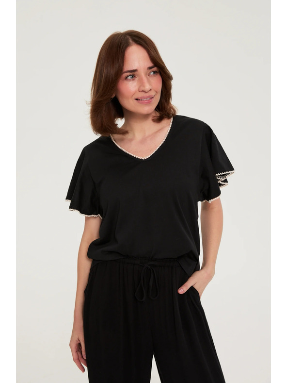 Moodo Bluza s širokimi rokavi črna Moodo
