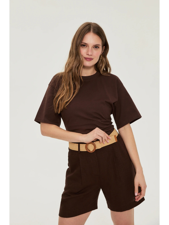 Moodo Bombažna bluza rjava Moodo