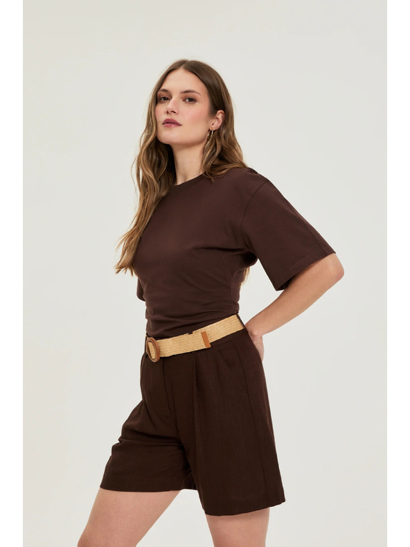 Moodo Bombažna bluza rjava Moodo
