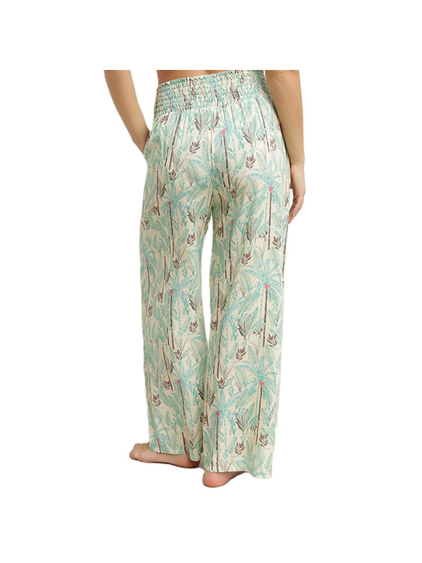 DIM DIM TROPICAL PANTS - Ženske plažne hlače - zelena - svetlo rjava - smetanova