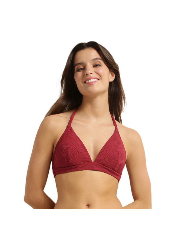 DIM DIM SWIMWEAR SHELL TRIANGLE BRA - Ženski kupači kostum - temno rdeča