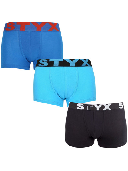 Styx Set treh - otroške boksarice Styx športni elastičen pas večbarvna