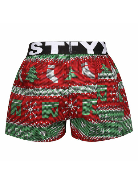 Styx Otroške hlačke Styx art športni elastičen pas Božič pletenina
