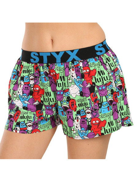 Styx Ženske kratke hlačke Styx art športni elastični pas pošasti