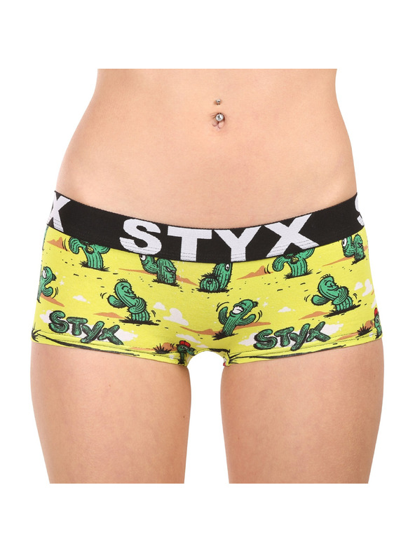 Styx Ženske hlačke Styx art s nohavičko kaktusy