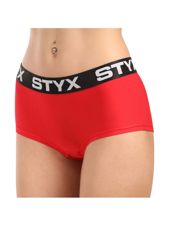 Styx Ženske hlačke Styx s nohavičko rdeče