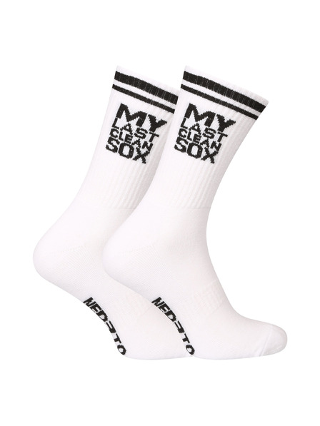 Nedeto Nedeto nogavice sportne visoke My Last Clean Sox bele