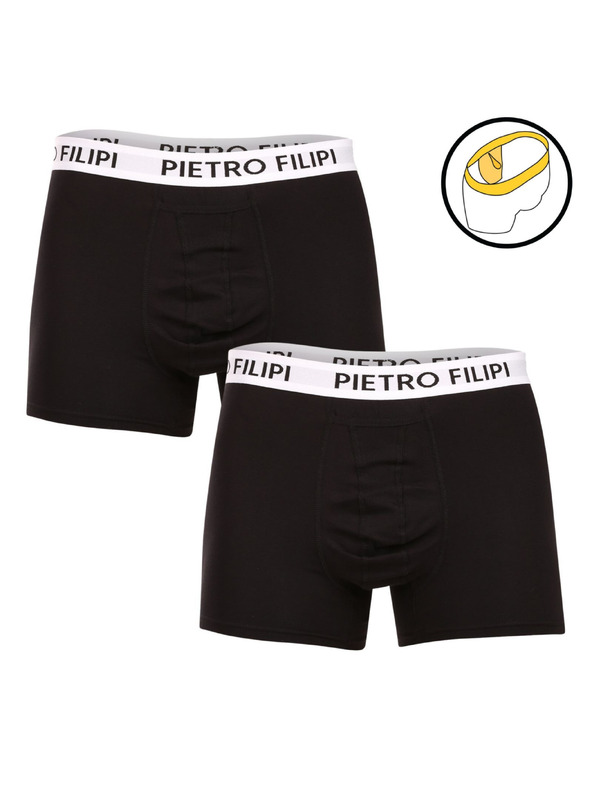 Pietro Filipi Komplet dveh - moške bokserice Pietro Filipi, črne barve z držalom za kroglice