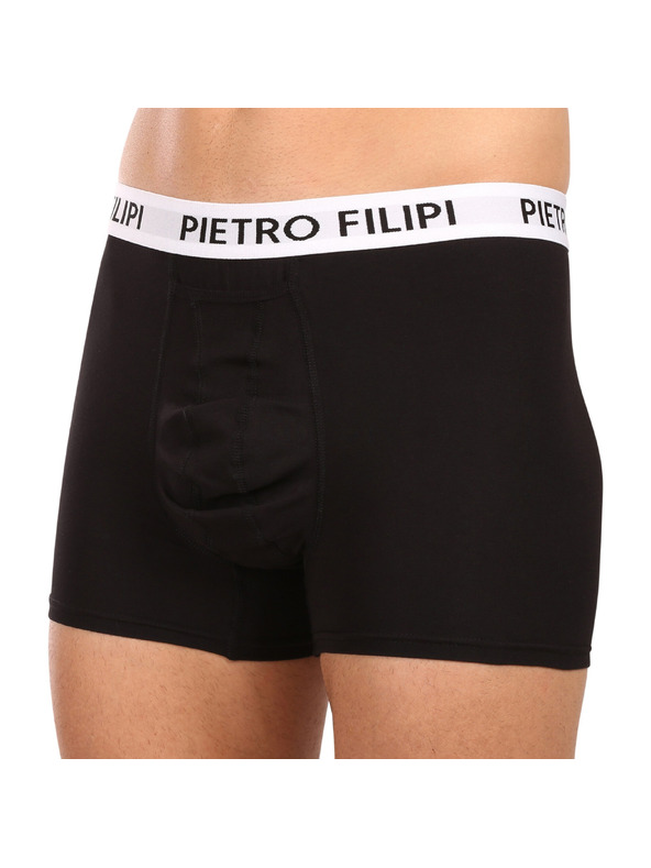 Pietro Filipi Komplet dveh - moške bokserice Pietro Filipi, črne barve z držalom za kroglice