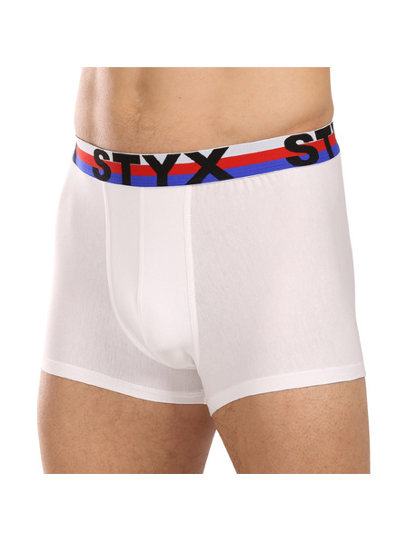 Styx Moške boksarice Styx športni elastični pas bele trikolora